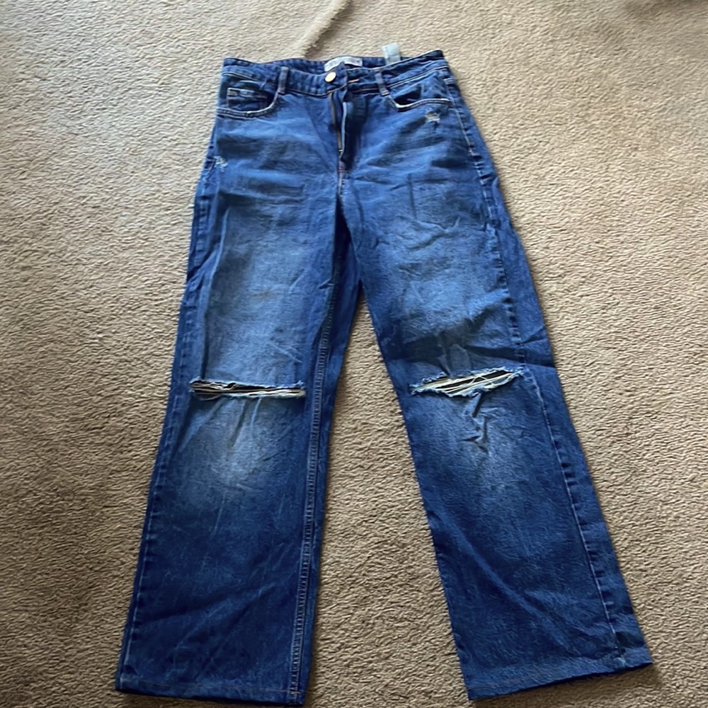dark wash boyfriend jeans from zara!!